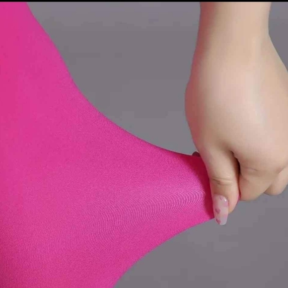 Plus Size Hot Pink Nylon Leggings - Picture 2 of 3